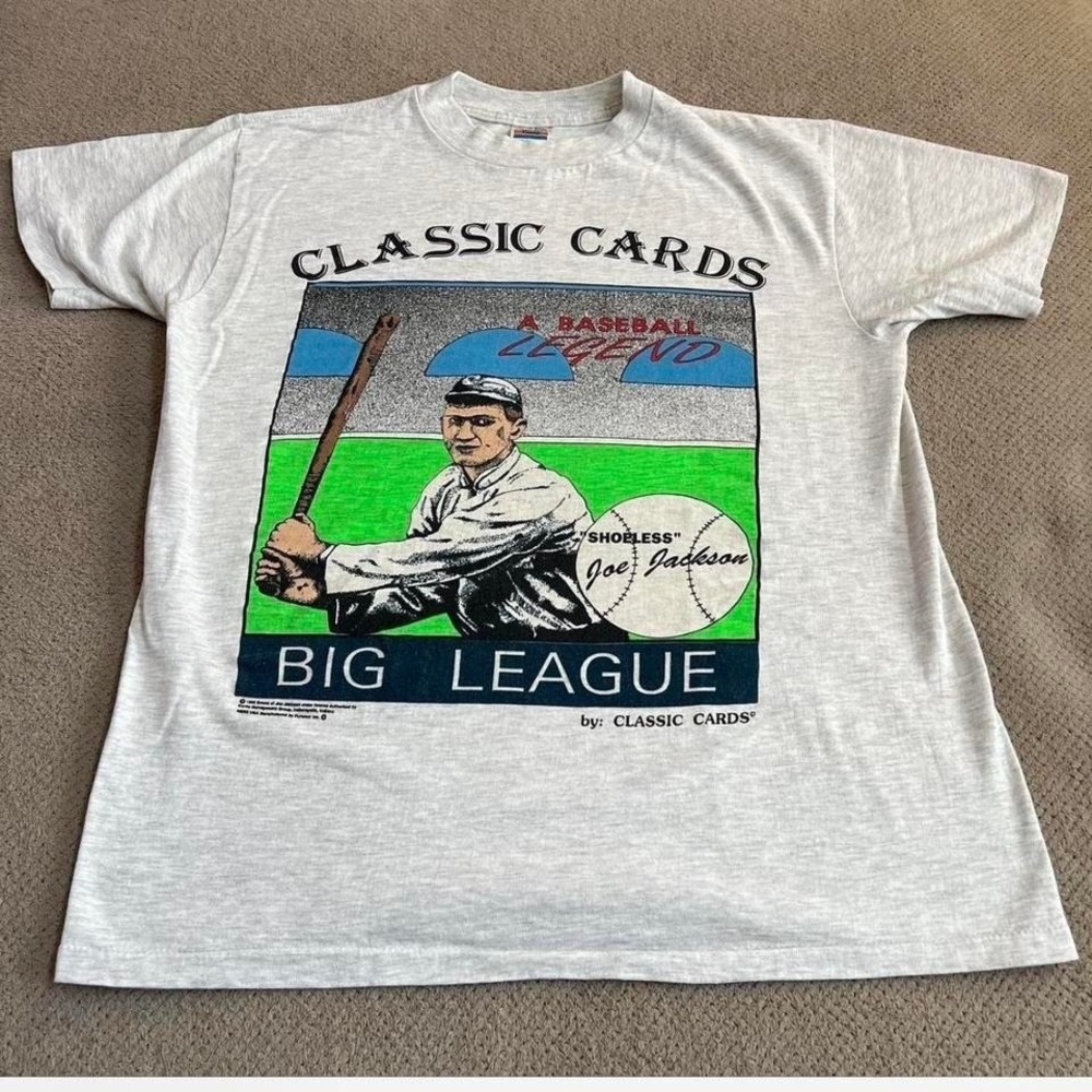 Vintage‎ 1992 shoeless Joe Jackson baseball card tee  Size large
